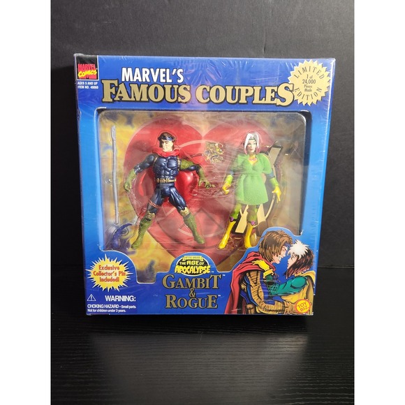 Marvel Famous Couples Gambit & Rogue Age of Apocalypse 1997 Limited Toy Biz - Picture 1 of 11